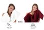 Preview: Betz 6-tlg. Handtuch-Set PREMIUM 100% Baumwolle 2 Duschtücher 4 Handtücher Farbe dunkelrot und weiß
