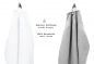 Preview: Betz Juego de seis piezas de toallas PREMIUM 2 toallas de baño (70x140cm), 4 toallas (50x100cm) de color gris plata y blanco