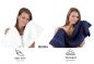 Preview: Betz 6-tlg. Handtuch-Set PREMIUM 100% Baumwolle 2 Duschtücher 4 Handtücher Farbe dunkelblau und weiß