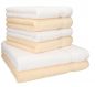 Preview: Betz Juego de seis piezas de toallas PREMIUM 2 toallas de baño (70x140cm) y 4 toallas (50x100cm) de color beige y blanco, calidad 470g/m²