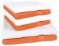 Preview: Betz Juego de seis piezas de toallas PREMIUM 2 toallas de baño (70x140cm) y 4 toallas (50x100cm) de color naranja y blanco, calidad 470g/m²