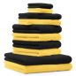 Preview: Betz Set di 10 asciugamani Classic-Premium 2 lavette 2 asciugamani per ospiti 4 asciugamani 2 asciugamani da doccia 100 % cotone colore giallo e nero