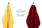Preview: Betz 10-tlg. Handtuch-Set CLASSIC 100% Baumwolle 2 Duschtücher 4 Handtücher 2 Gästetücher 2 Seiftücher Farbe gelb und dunkelrot