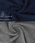 Preview: Betz 10-tlg. Handtuch-Set CLASSIC 100% Baumwolle 2 Duschtücher 4 Handtücher 2 Gästetücher 2 Seiftücher Farbe dunkelblau und anthrazitgrau