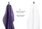 Preview: Betz 10-tlg. Handtuch-Set CLASSIC 100% Baumwolle 2 Duschtücher 4 Handtücher 2 Gästetücher 2 Seiftücher Farbe lila und weiß