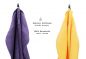 Preview: Betz 10-tlg. Handtuch-Set CLASSIC 100% Baumwolle 2 Duschtücher 4 Handtücher 2 Gästetücher 2 Seiftücher Farbe lila und gelb