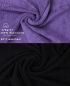 Preview: Betz 10-tlg. Handtuch-Set CLASSIC 100% Baumwolle 2 Duschtücher 4 Handtücher 2 Gästetücher 2 Seiftücher Farbe lila und schwarz