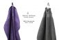 Preview: Betz 10 Piece Towel Set CLASSIC 100% Cotton 2 Bath Towels 4 Hand Towels 2 Guest Towels 2 Face Cloths Colour: purple violet & anthracite grey