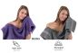 Preview: Betz 10 Piece Towel Set CLASSIC 100% Cotton 2 Bath Towels 4 Hand Towels 2 Guest Towels 2 Face Cloths Colour: purple violet & anthracite grey