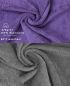 Preview: Betz 10 Piece Towel Set CLASSIC 100% Cotton 2 Bath Towels 4 Hand Towels 2 Guest Towels 2 Face Cloths Colour: purple violet & anthracite grey