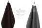 Preview: Betz 10-tlg. Handtuch-Set CLASSIC 100%Baumwolle 2 Duschtücher 4 Handtücher 2 Gästetücher 2 Seiftücher Farbe dunkelbraun und anthrazitgrau