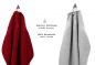 Preview: Betz Juego de 10 toallas CLASSIC 100% algodón 2 toallas de baño 4 toallas de lavabo 2 toallas de tocador 2 toallas faciales rojo oscuro y gris plata