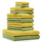 Preview: Lot de 10 serviettes "Classic" - Premium, 2 débarbouillettes, 2 serviettes d'invité, 4 serviettes de toilette, 2 serviettes de bain vert pomme et jaune de Betz