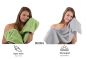 Preview: Betz Set di 10 asciugamani Classic-Premium 2 lavette 2 asciugamani per ospiti 4 asciugamani 2 asciugamani da doccia 100 % cotone colore verde mela e grigio argento