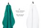 Preview: Betz Set di 10 asciugamani Classic-Premium 2 lavette 2 asciugamani per ospiti 4 asciugamani 2 asciugamani da doccia 100 % cotone colore verde smeraldo e bianco