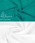 Preview: Betz 10-tlg. Handtuch-Set CLASSIC 100% Baumwolle 2 Duschtücher 4 Handtücher 2 Gästetücher 2 Seiftücher Farbe smaragdgrün und weiß