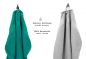 Preview: Betz 10-tlg. Handtuch-Set CLASSIC 100%Baumwolle 2 Duschtücher 4 Handtücher 2 Gästetücher 2 Seiftücher Farbe smaragdgrün und silbergrau