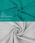 Preview: Betz Juego de 10 toallas Classic 100% algodón de color: verde esmeralda y gris plata