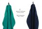 Preview: Betz Set di 10 asciugamani Classic-Premium 2 lavette 2 asciugamani per ospiti 4 asciugamani 2 asciugamani da doccia 100 % cotone colore verde smeraldo e blu scuro