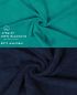 Preview: Betz 10-tlg. Handtuch-Set CLASSIC 100% Baumwolle 2 Duschtücher 4 Handtücher 2 Gästetücher 2 Seiftücher Farbe smaragdgrün und dunkelblau