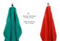 Preview: Betz Juego de 10 toallas CLASSIC 100% algodón 2 toallas de baño 4 toallas de lavabo 2 toallas de tocador 2 toallas faciales verde esmeralda y rojo