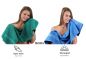 Preview: Betz Set di 10 asciugamani Classic-Premium 2 lavette 2 asciugamani per ospiti 4 asciugamani 2 asciugamani da doccia 100 % cotone colore verde smeraldo e azzurro