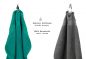 Preview: Betz 10-tlg. Handtuch-Set CLASSIC 100%Baumwolle 2 Duschtücher 4 Handtücher 2 Gästetücher 2 Seiftücher Farbe smaragdgrün und anthrazitgrau
