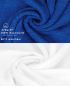 Preview: Betz 10-tlg. Handtuch-Set CLASSIC 100%Baumwolle 2 Duschtücher 4 Handtücher 2 Gästetücher 2 Seiftücher Farbe royalblau und weiß