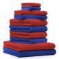 Preview: Betz 10-tlg. Handtuch-Set CLASSIC 100%Baumwolle 2 Duschtücher 4 Handtücher 2 Gästetücher 2 Seiftücher Farbe royalblau und rot