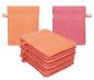 Preview: Betz 10 Stück Waschhandschuhe PREMIUM 100% Baumwolle Waschlappen Set 16x21 cm Farbe blutorange - himbeere