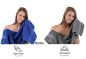 Preview: Betz 10 Piece Towel Set CLASSIC 100% Cotton 2 Face Cloths 2 Guest Towels 4 Hand Towels 2 Bath Towels Colour: royal blue & anthracite grey