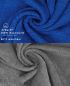 Preview: Betz 10-tlg. Handtuch-Set CLASSIC 100%Baumwolle 2 Duschtücher 4 Handtücher 2 Gästetücher 2 Seiftücher Farbe royalblau und anthrazitgrau
