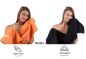 Preview: 10 uds. Juego de toallas "Classic" – Premium , color:  naranja  y negro , 2 toallas cara 30x30, 2 toallas de invitados 30x50, 4 toallas de 50x100, 2 toallas de baño 70x140 cm