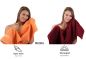 Preview: 10 uds. Juego de toallas "Classic" – Premium , color: naranja  y rojo oscuro , 2 toallas cara 30x30, 2 toallas de invitados 30x50, 4 toallas de 50x100, 2 toallas de baño 70x140 cm