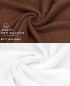 Preview: Betz 10-tlg. Handtuch-Set CLASSIC 100% Baumwolle 2 Duschtücher 4 Handtücher 2 Gästetücher 2 Seiftücher Farbe nussbraun und weiß