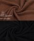 Preview: Betz 10-tlg. Handtuch-Set CLASSIC 100% Baumwolle 2 Duschtücher 4 Handtücher 2 Gästetücher 2 Seiftücher Farbe nussbraun und schwarz