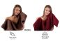 Preview: Betz Set di 10 asciugamani Classic-Premium 2 lavette 2 asciugamani per ospiti 4 asciugamani 2 asciugamani da doccia 100 % cotone colore marrone noce e rosso scuro