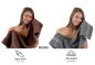 Preview: Betz Set di 10 asciugamani Classic-Premium 2 lavette 2 asciugamani per ospiti 4 asciugamani 2 asciugamani da doccia 100 % cotone colore marrone noce e grigio antracite