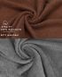Preview: Betz Set di 10 asciugamani Classic-Premium 2 lavette 2 asciugamani per ospiti 4 asciugamani 2 asciugamani da doccia 100 % cotone colore marrone noce e grigio antracite