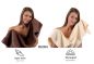 Preview: 10 uds. Juego de toallas "Classic" – Premium , color: nuez y beige, 2 toallas cara 30x30, 2 toallas de invitados 30x50, 4 toallas de 50x100, 2 toallas de baño 70x140 cm