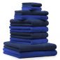 Preview: 10 uds. Juego de toallas "Classic" – Premium , color: azul marino y azul , 2 toallas cara 30x30, 2 toallas de invitados 30x50, 4 toallas de 50x100, 2 toallas de baño 70x140 cm