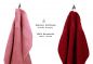 Preview: Betz 10 Piece Towel Set PREMIUM 100% Cotton 2 Wash Mitts 2 Guest Towels 4 Hand Towels 2 Bath Towels Colour: old rose & dark red