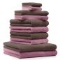 Preview: Betz 10 Piece Towel Set PREMIUM 100% Cotton 2 Wash Mitts 2 Guest Towels 4 Hand Towels 2 Bath Towels Colour: hazel & old rose