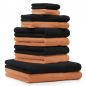 Preview: Betz 10 Piece Towel Set PREMIUM 100% Cotton 2 Wash Mitts 2 Guest Towels 4 Hand Towels 2 Bath Towels Colour: orange & black