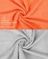 Preview: Betz 10-tlg. Handtuch-Set PREMIUM 100%Baumwolle 2 Duschtücher 4 Handtücher 2 Gästetücher 2 Waschhandschuhe Farbe Orange Terra & Silber Grau