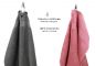 Preview: Juego de toalla "PREMIUM" de diez piezas, color: rosa y gris antracita, calidad 470g/m², 2 toallas de baño (70x140cm), 4 toallas (50x100cm), 2 toallas de visitas (30x50cm), 2 manoplas de baño (17x21cm)