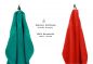 Preview: Betz 10 Piece Towel Set PREMIUM 100% Cotton 2 Wash Mitts 2 Guest Towels 4 Hand Towels 2 Bath Towels Colour: emerald green & red