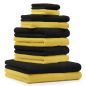 Preview: Betz Lot de 10 serviettes set de 2 serviettes de bain 4 serviettes de toilette 2 serviettes d'invité et 2 gants de toilette 100% Coton Premium couleur jaune, noir