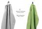 Preview: Betz 10 Piece Towel Set PREMIUM 100% Cotton 2 Wash Mitts 2 Guest Towels 4 Hand Towels 2 Bath Towels Colour: apple green & silver grey