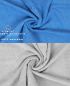 Preview: Betz 10-tlg. Handtuch-Set PREMIUM 100%Baumwolle 2 Duschtücher 4 Handtücher 2 Gästetücher 2 Waschhandschuhe Farbe Hell Blau & Silber Grau